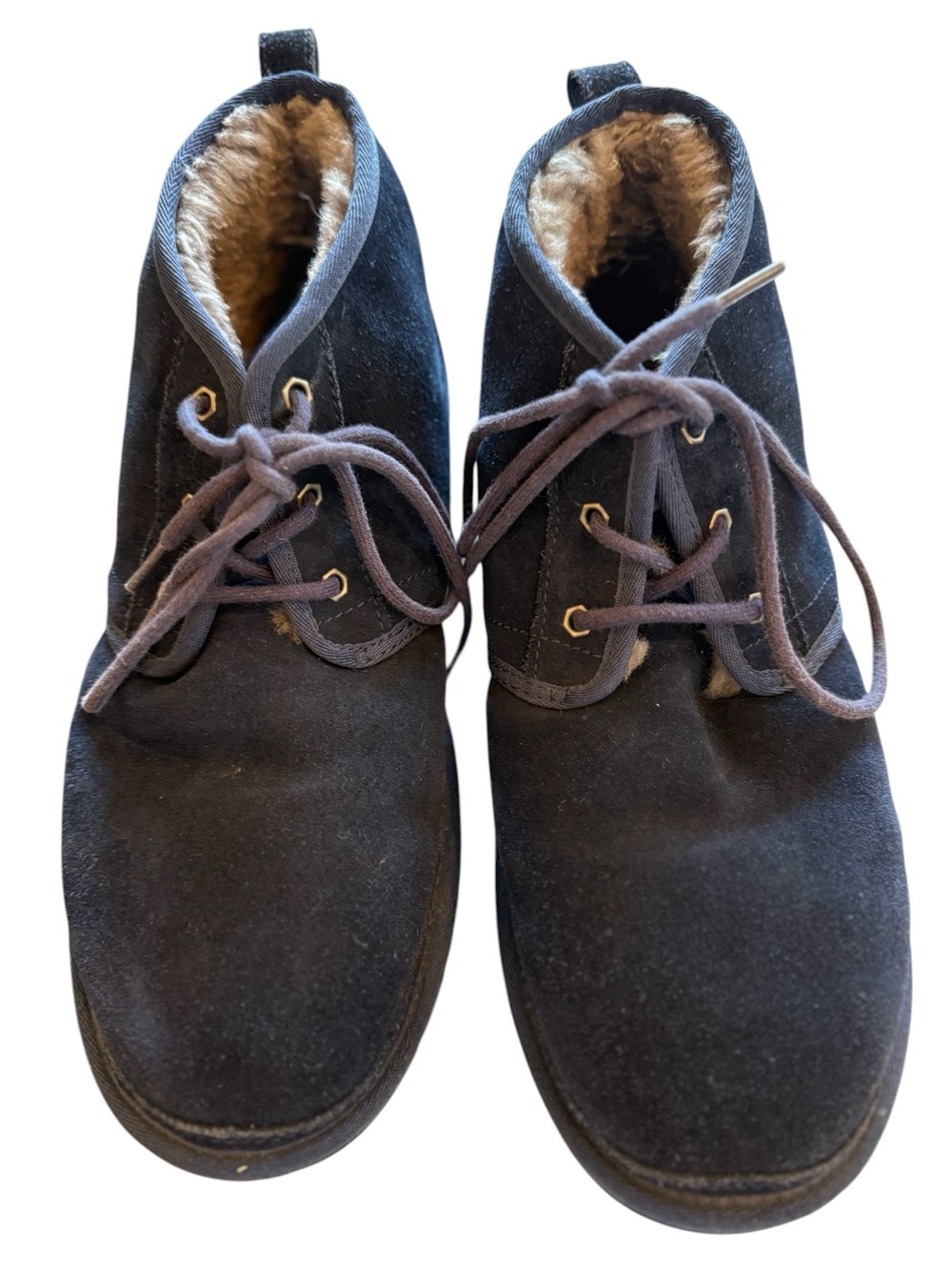 Men's UGGS blue Suede size 13 Lace-Up Winter Boots with Fleece Lining